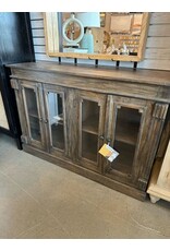 CAB1589 Glazed Credenza 4Glz Panel Doors 54.3x17.3x36.6"H