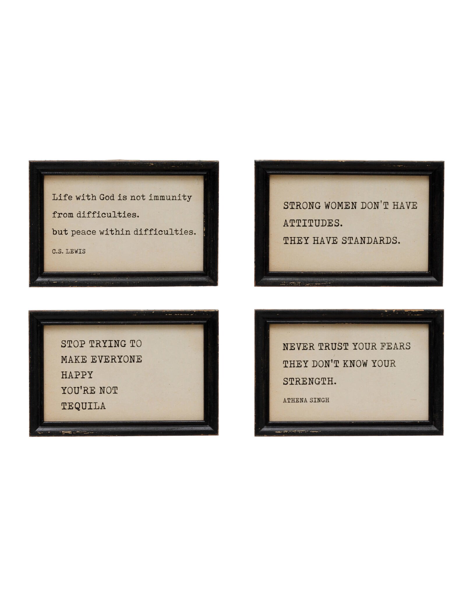 Wood Framed Wall Decor with Saying, 4 Styles Each DF4452A