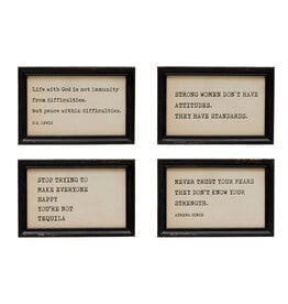 Wood Framed Wall Decor with Saying, 4 Styles Each DF4452A