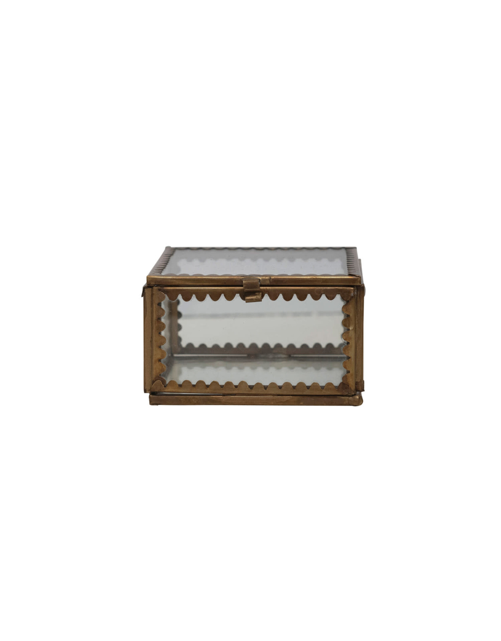 Brass & Glass Display Box w/ Scalloped Edges DF7473