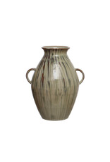 Hand-Painted Stoneware Vase w/ Handles  DF7966