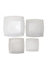 Stoneware Serving Dishes w/ Scalloped Edge, Matte White  DF8068