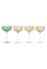 10 oz. Blown Stemmed Confetti Champagne/Coupe Glass, 4 Styles EACH DF8596A