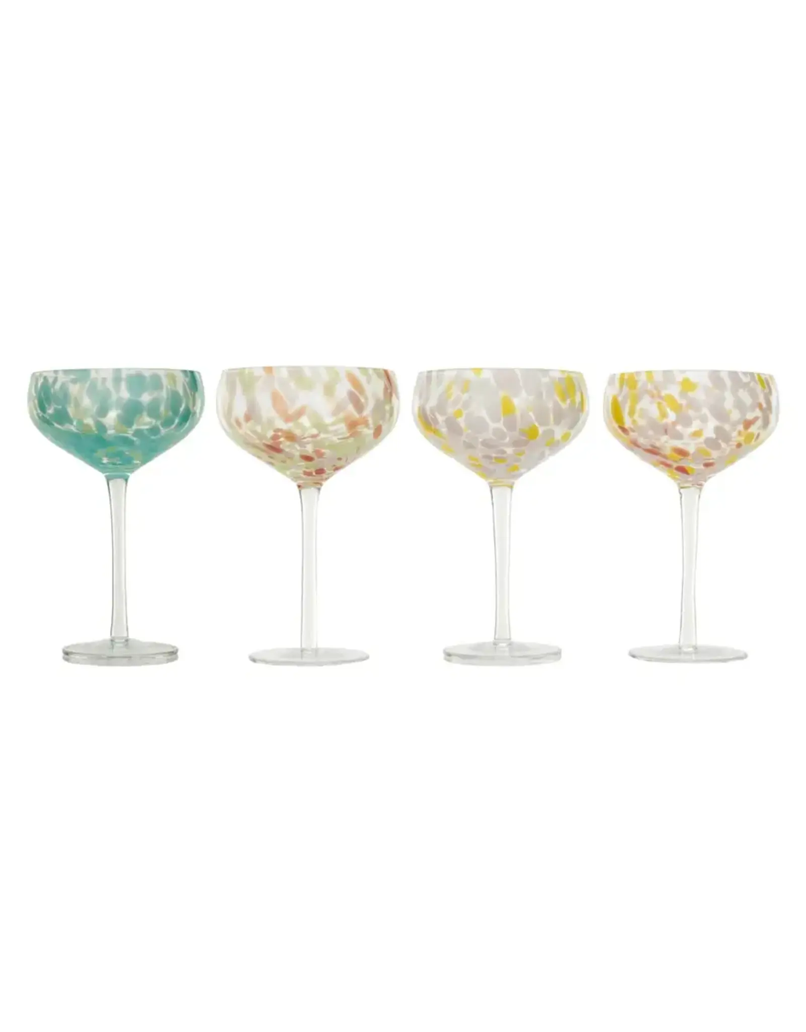 10 oz. Blown Stemmed Confetti Champagne/Coupe Glass, 4 Styles EACH DF8596A