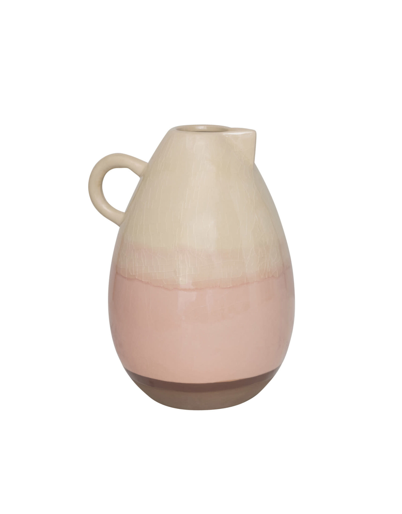 Decorative Ceramic Vase/Pitcher, Reactive Crackle Glaze AH2563