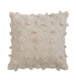 20" Cotton Slub Pillow w/ Diamond Embroidery AH2722PMC
