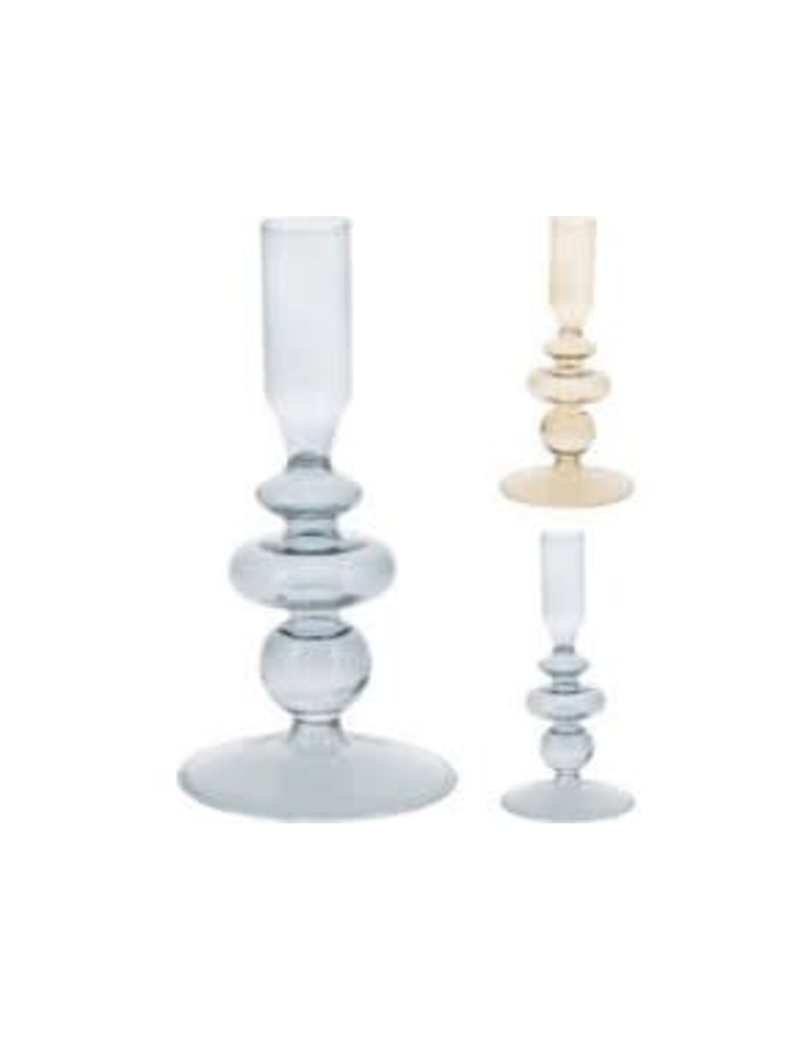 AAE204010 CANDLE HOLDER GLASS 6.7" 2ASS