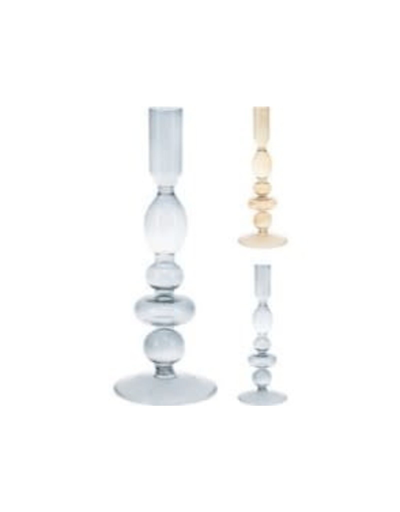AAE204020 CANDLE HOLDER GLASS 8.66" 2ASS