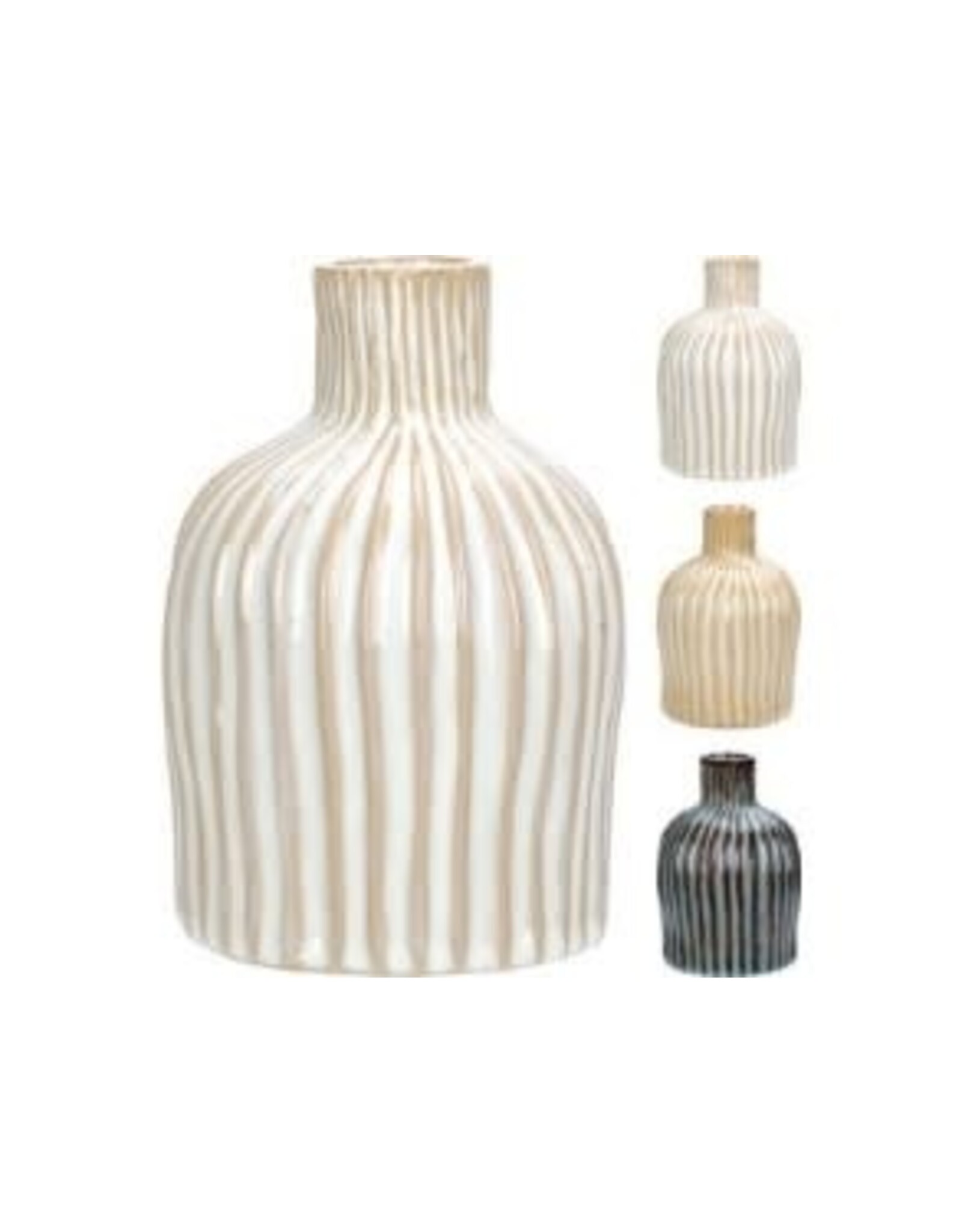 APF646680 VASE WITH STRIPES 3.94"X5.91" 3ASS