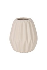 AAE336200 Ribbed White Vase 5"