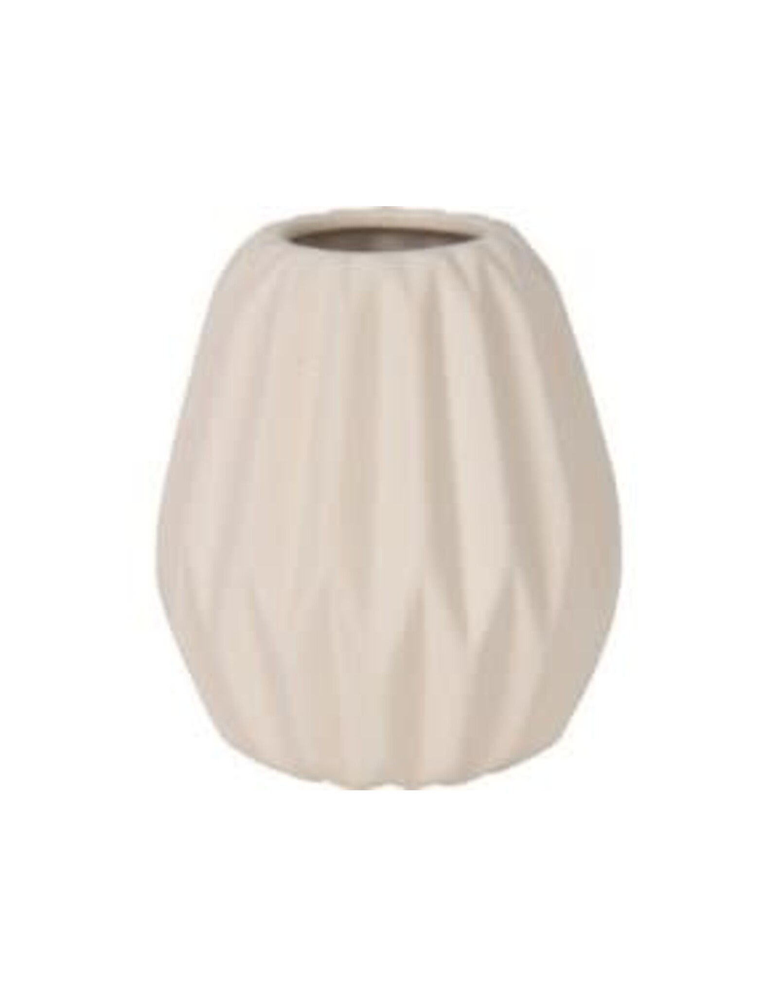 AAE336200 Ribbed White Vase 5"
