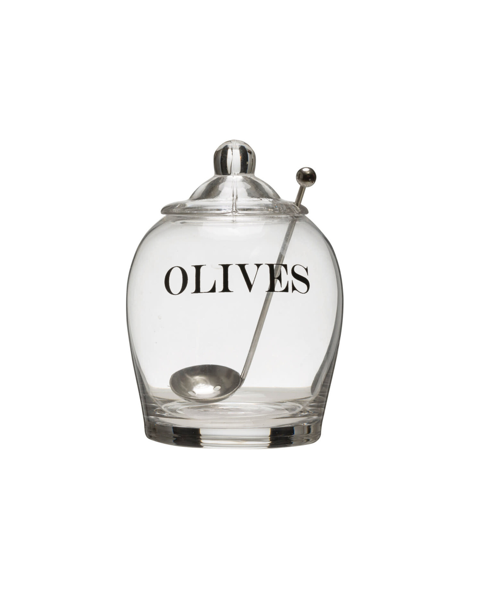 Glass Jar w/ Slotted Spoon Olives df1819