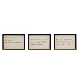 Wood Framed Wall Decor with Saying, 3 Styles each DF4449A