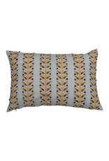 24" x 16" Cotton Printed Lumbar Pillow with French Knots DF5261