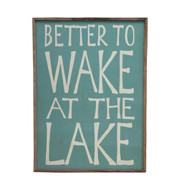 Recycled Wood Wall Décor "Better To Wake At the Lake" DF5303