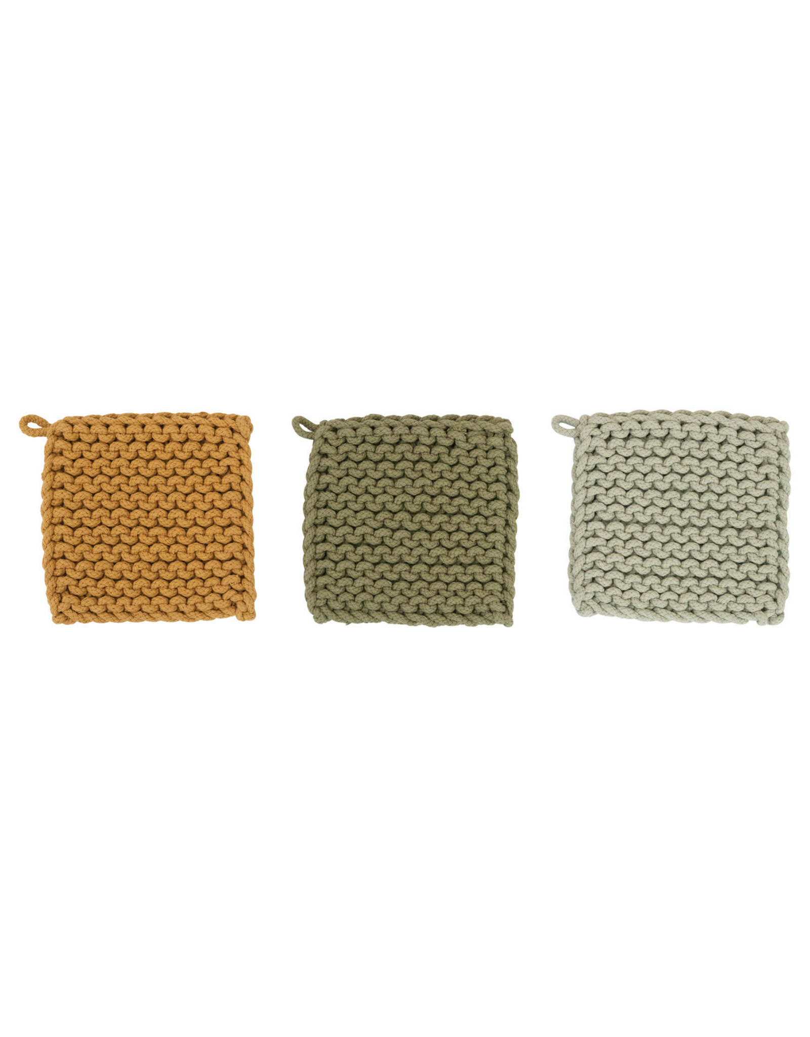 Cotton Crocheted Pot Holder, 3 Colors each DF5468A