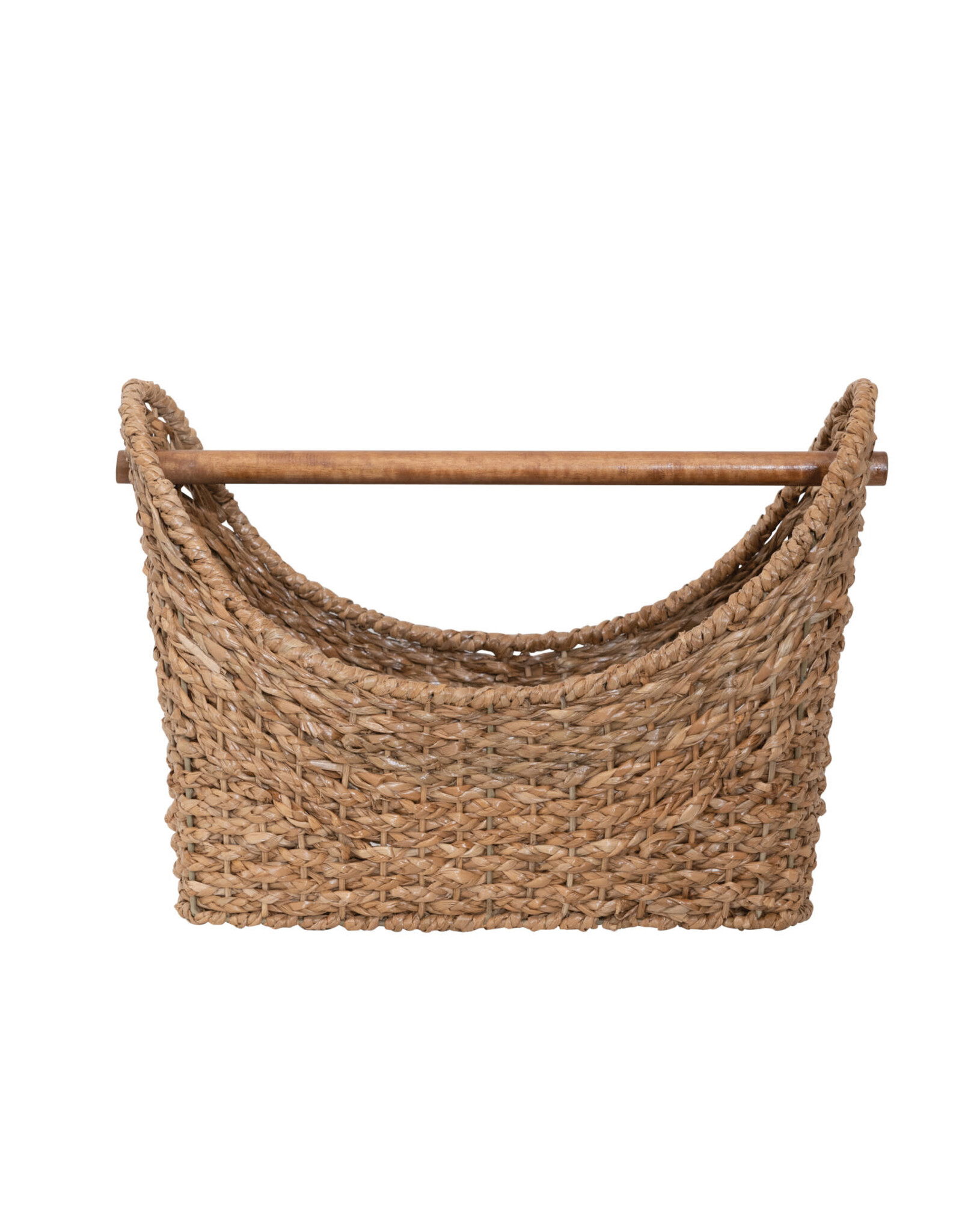 Oval Hand-Woven Bankuan Basket w/ Wood Handle DF6552