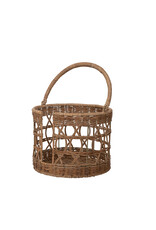 Hand-Woven Wicker Plate Basket w/ Handle (Holds 10" Plates) Df6554