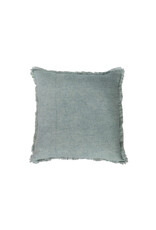 20" Square Stonewashed Linen Pillow w/ Fringe DF8107