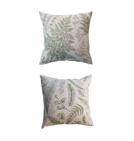 20" Square Cotton & Linen Printed Pillow, 2 Styles Each df8324A