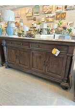 CAB377 Pillar Credenza 4Uniq doors 2 drw w/RG 75.2x18.1x38.2"H