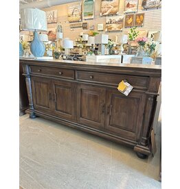 CAB377 Pillar Credenza 4Uniq doors 2 drw w/RG 75.2x18.1x38.2"H