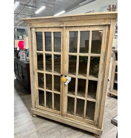 CAB1319S Glazed Display Case 3Shlv 53.5x18.8x68.8"H Driftwood