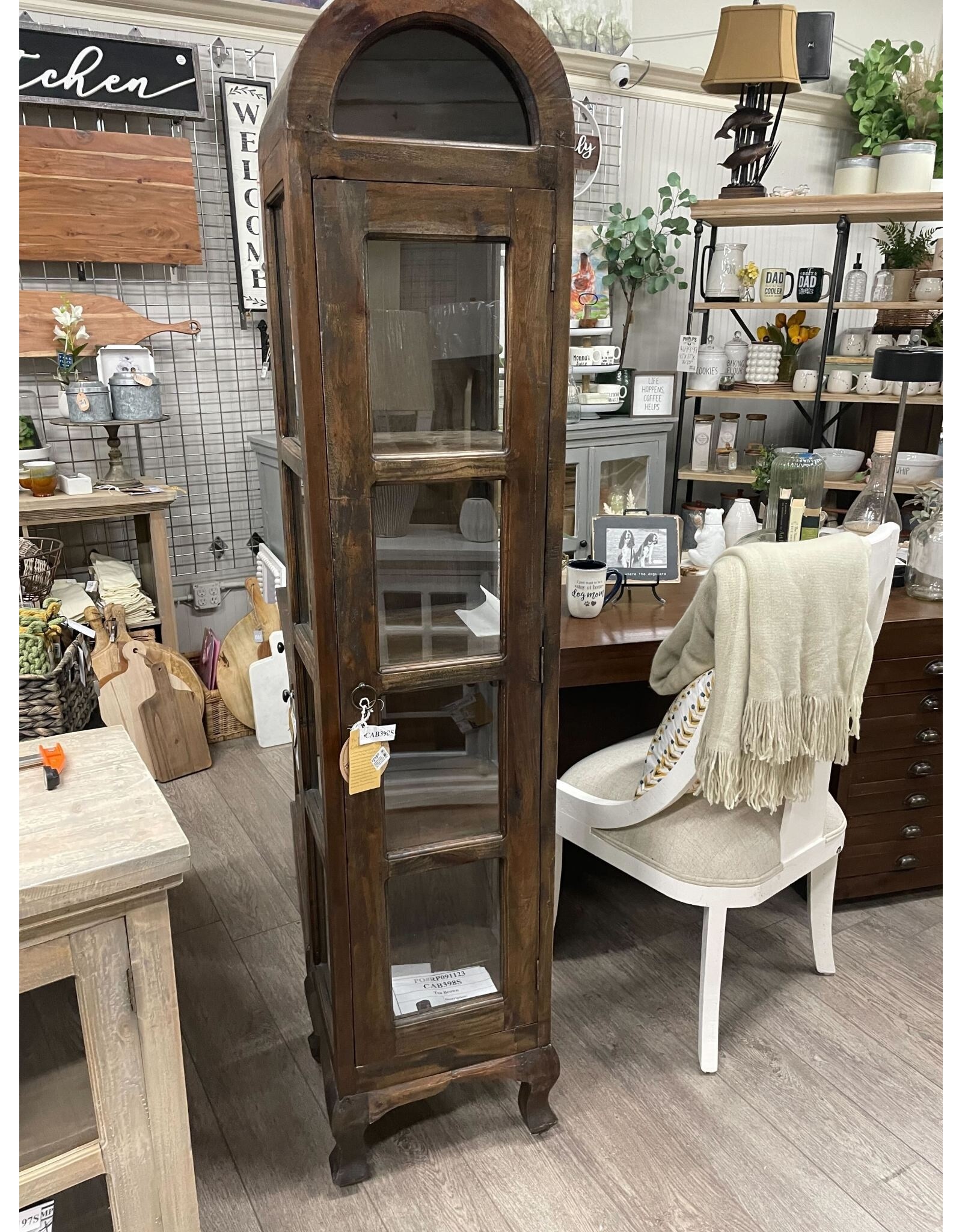 CAB398 Dome Display Cabinet 15.75wx21.5x74.75h
