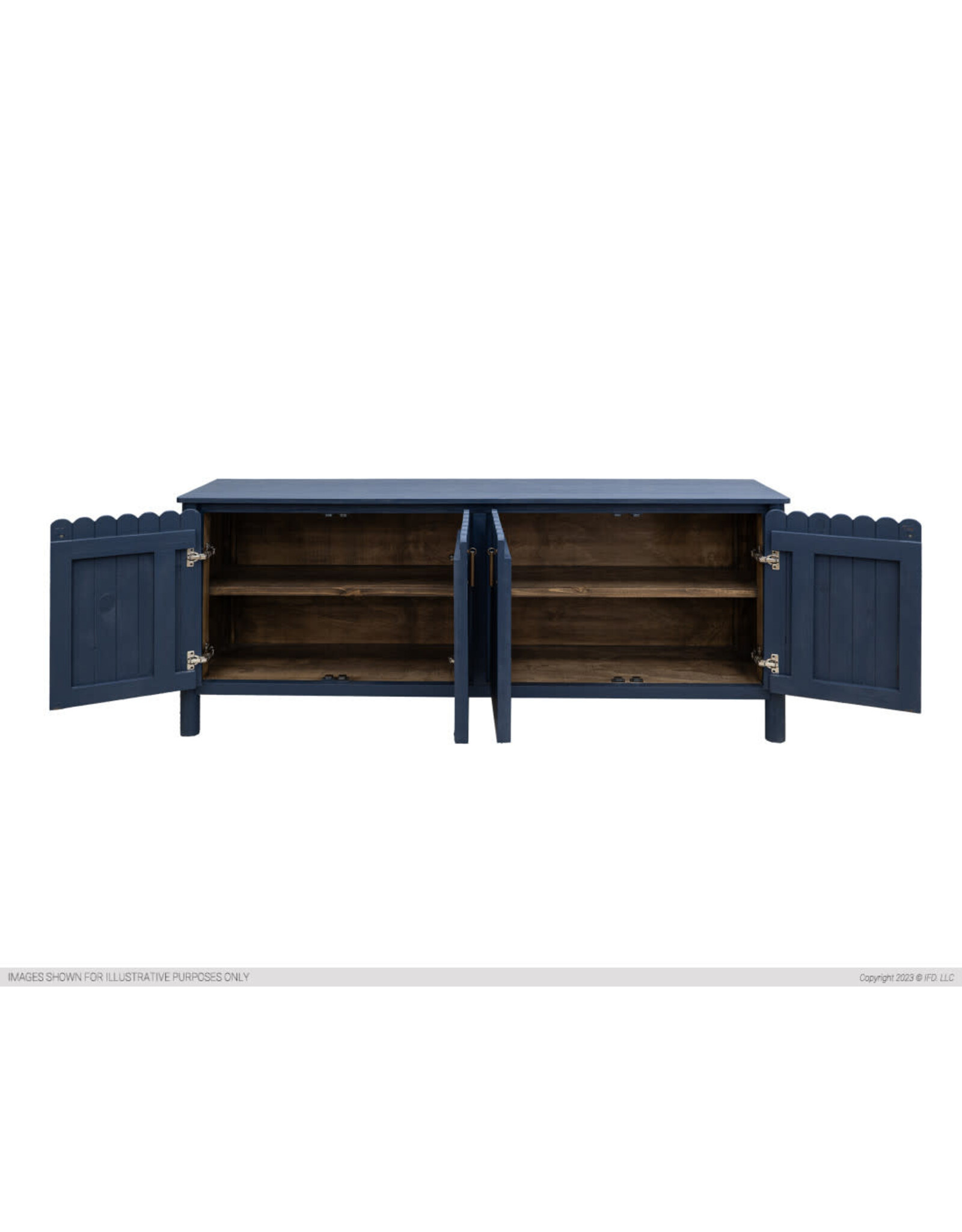 2561 JAZMINE 4 DR DARK BLUE CONSOLE 75-1/2 x 17-3/4 x 32-3/4