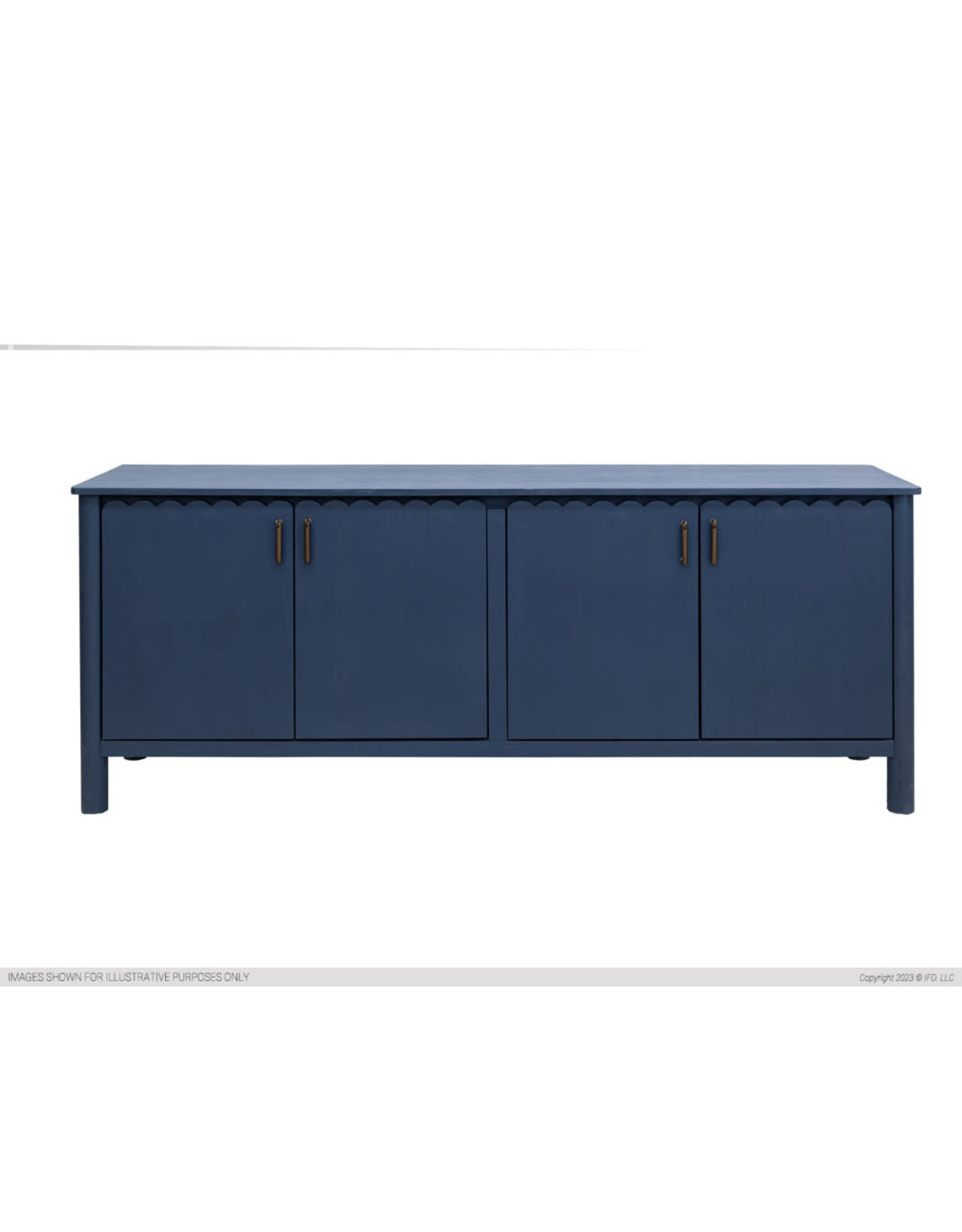 2561 JAZMINE 4 DR DARK BLUE CONSOLE 75-1/2 x 17-3/4 x 32-3/4