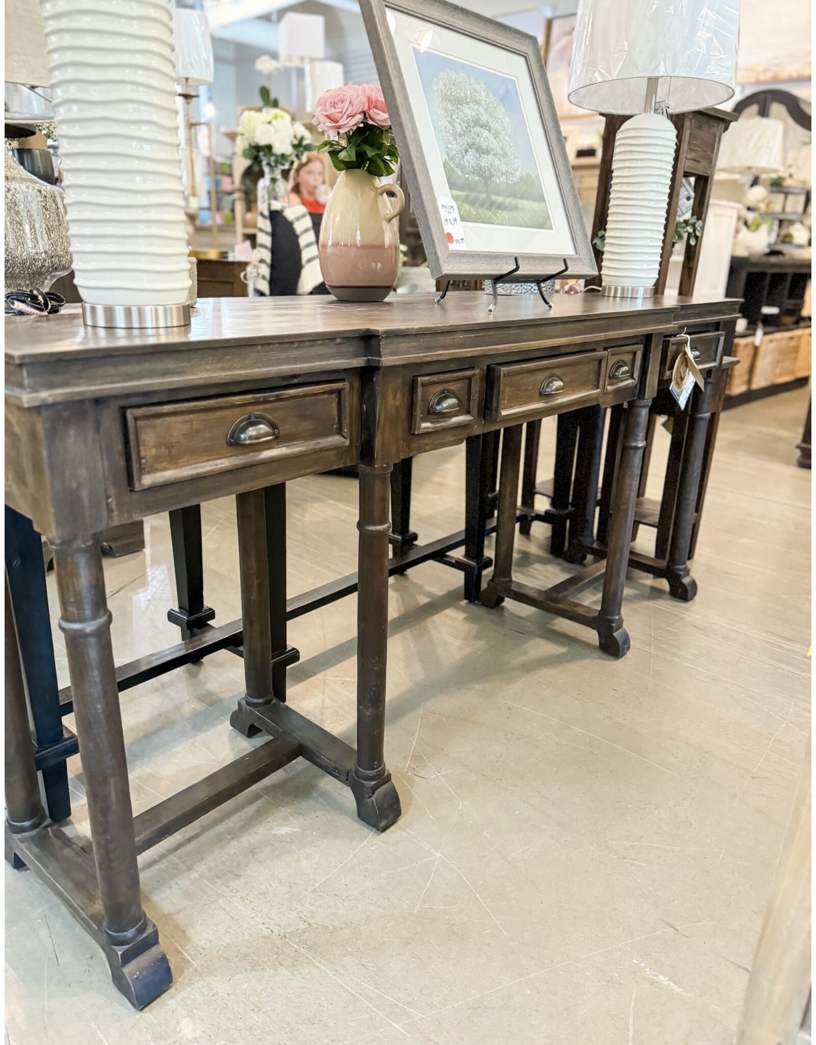 TAB357 Home Office 5Drw 72x17.5x31.8"H