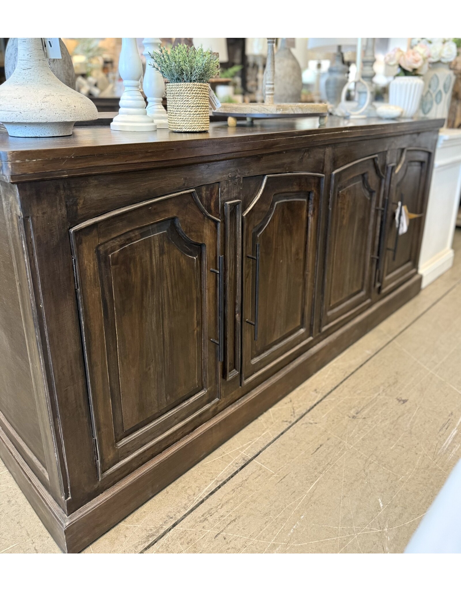 CAB505 Early American Credenza 4Doors 78.7x20.1x35.3"H