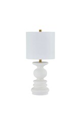 Table Lamp, Raven, White/Gold
