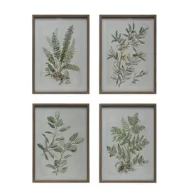 Wood Framed Glass Wall Decor/Botanicals 4 Styles, EACH DF6782A