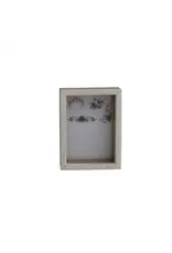 Marble & Mango Wood Shadow Box Photo Frame, White & Natural (Holds 5" x 7" Photo) df7372