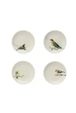 Stoneware Dish w/ Bird on Branch, 4 Styles, Each 4" Rnd DF9728A
