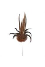 35 INCH MIXED PHEASANT FEATHER SPRAY W/ORANGE FEATHERS 13621D