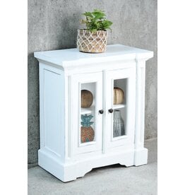 CAB408 Glazed Hall Display 31.1x15.3x33.8"H Whitewash