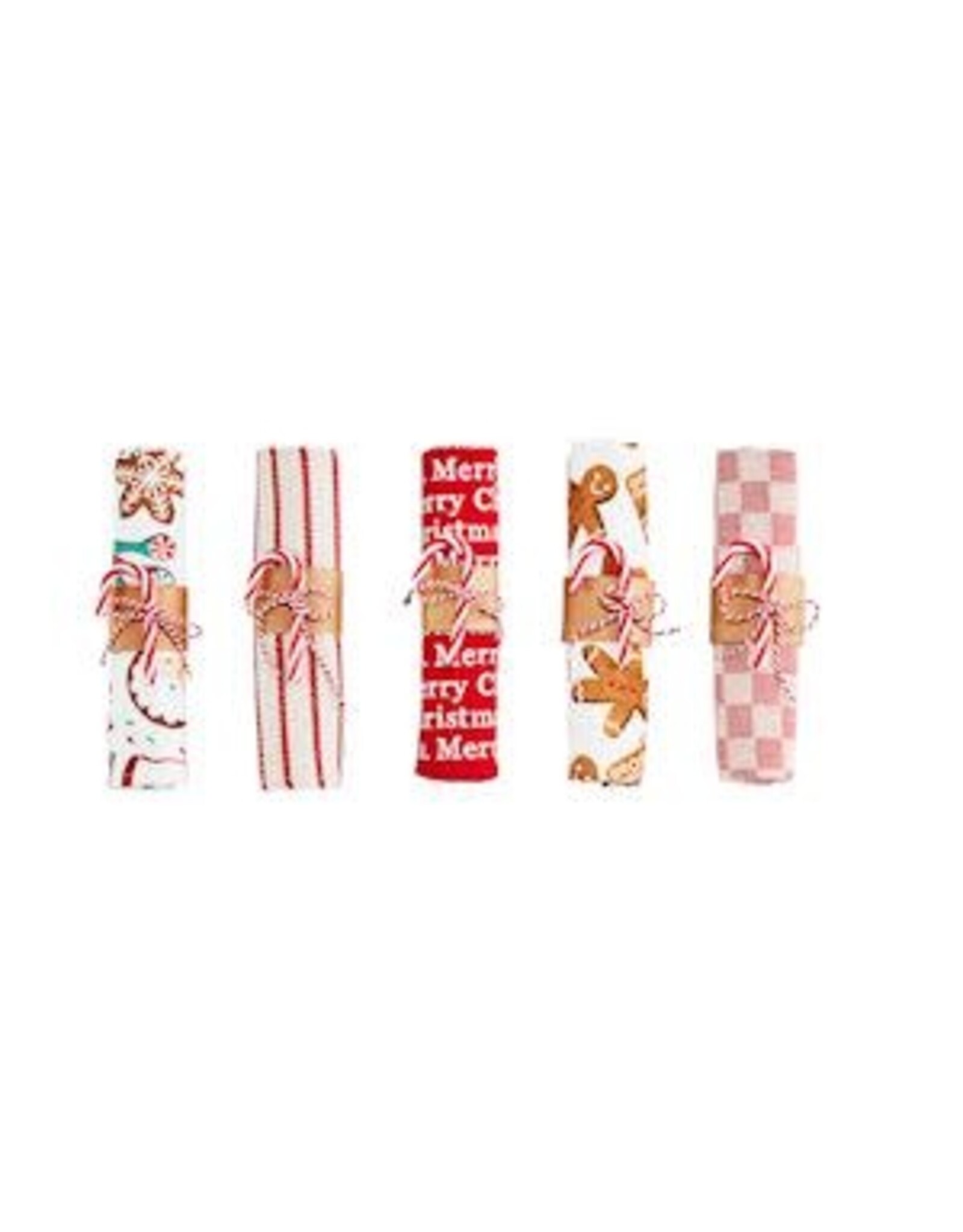 ROLLED TOWELS WITH CANDY CANES  5 styles, each 42170119