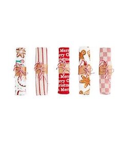 ROLLED TOWELS WITH CANDY CANES  5 styles, each 42170119