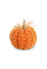 Orange Crochet Pumpkin w/Wood Stem 41246