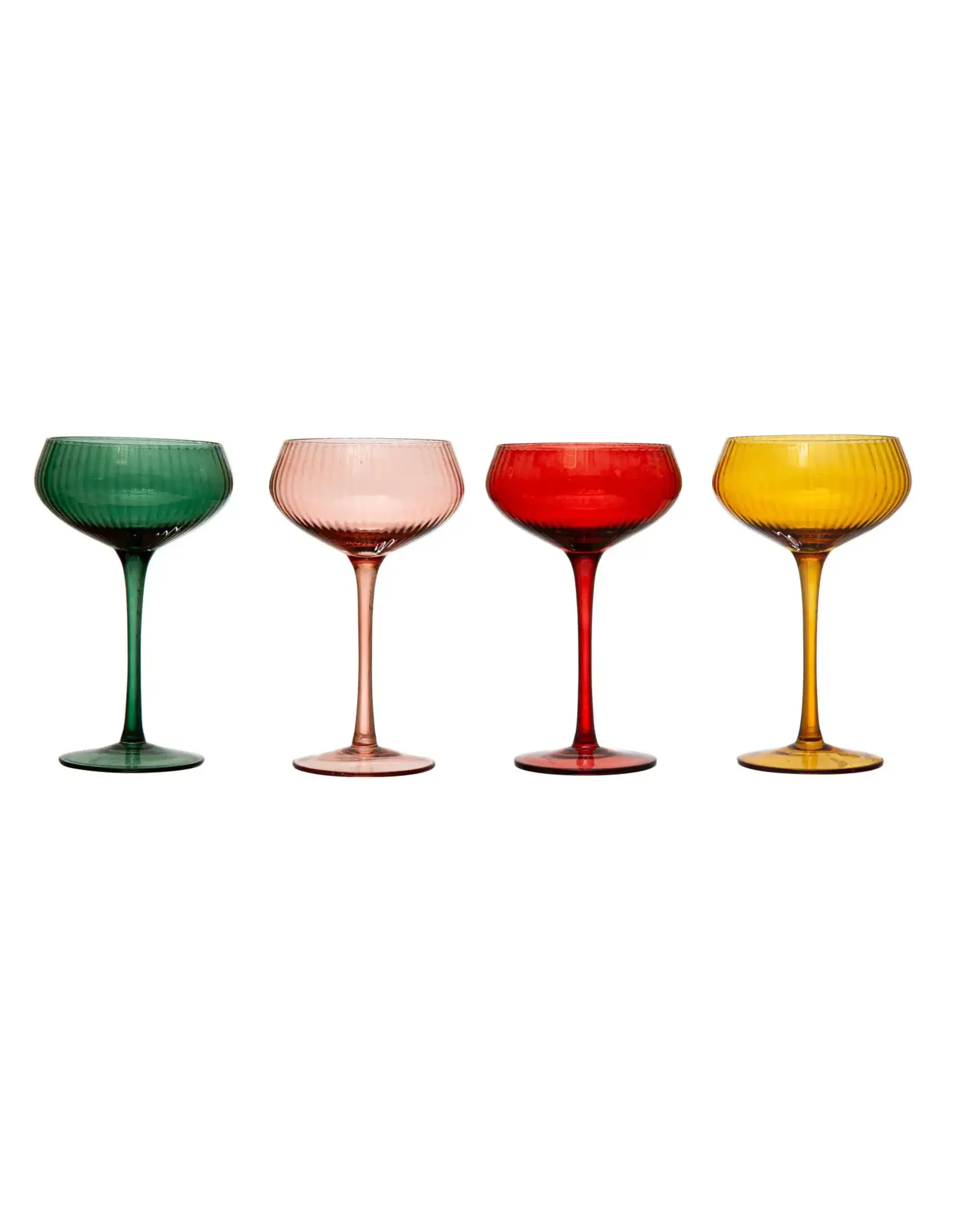 4-1/4" Round x 6-3/4"H 8 oz. Stemmed Champagne/Coupe Glass, 4 Colors Each XS2248A