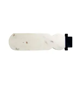 Marble Snowman Shaped Cheese/Cutting Board, White & Black XS5028