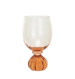 14 oz. Ribbed Footed Wine Glass, Pink XS5249