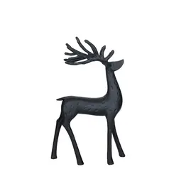 7-1/2"L x 2-1/2"W x 12"H Resin Reindeer, Black XS6068