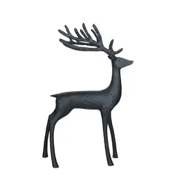12"L x 4-3/4"W x 17-1/2"H Resin Reindeer, Black XS6069