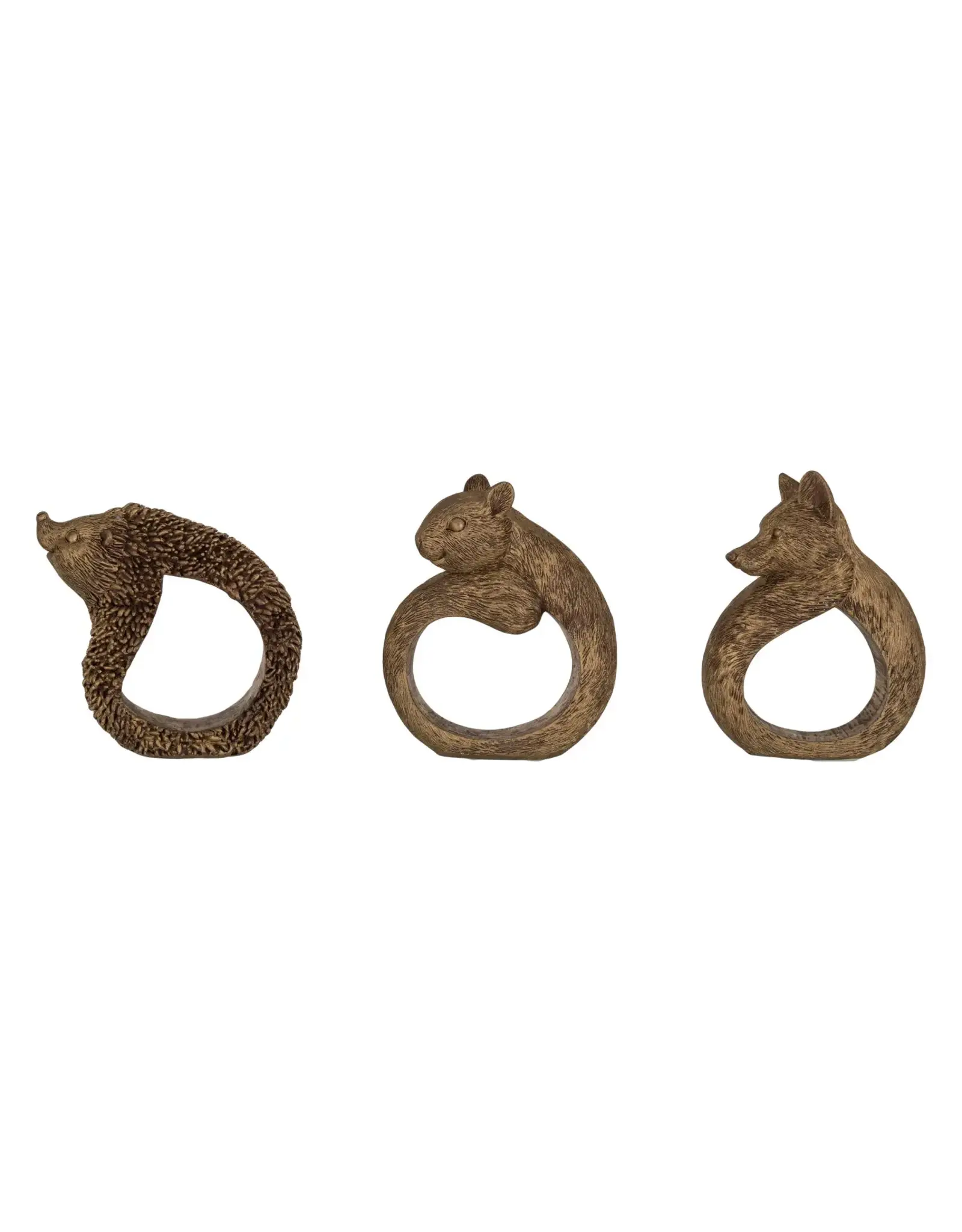Resin Animal Napkin Ring, Antique Gold Finish, 3 Styles, each XS6483A