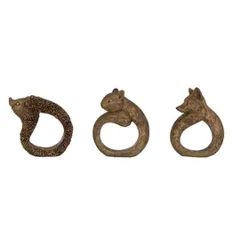 Resin Animal Napkin Ring, Antique Gold Finish, 3 Styles, each XS6483A
