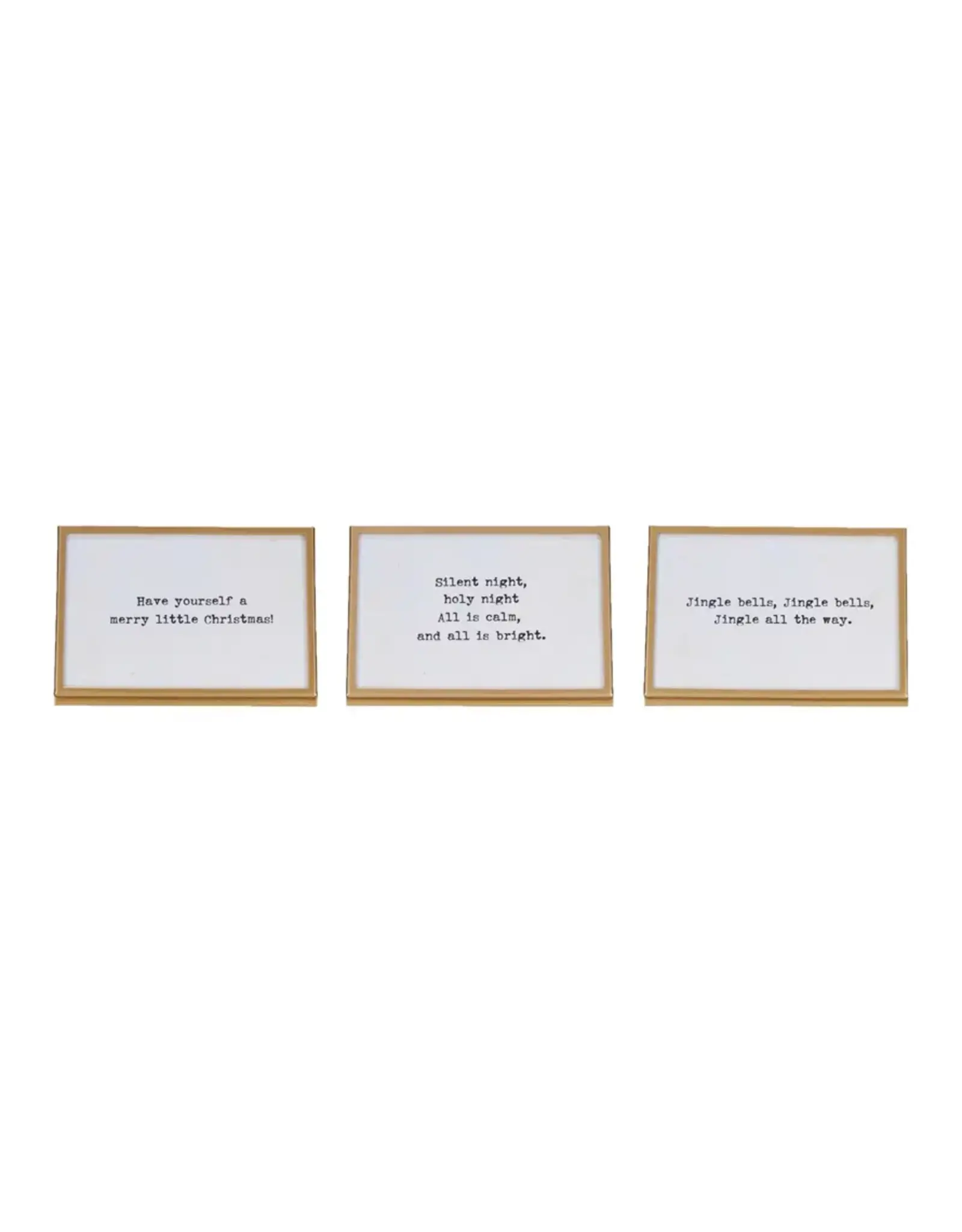 Metal & Glass Frame w/ Easel & Saying, Gold Finish, 3 Styles (Holds 4" x 6" Photo) XS6697A