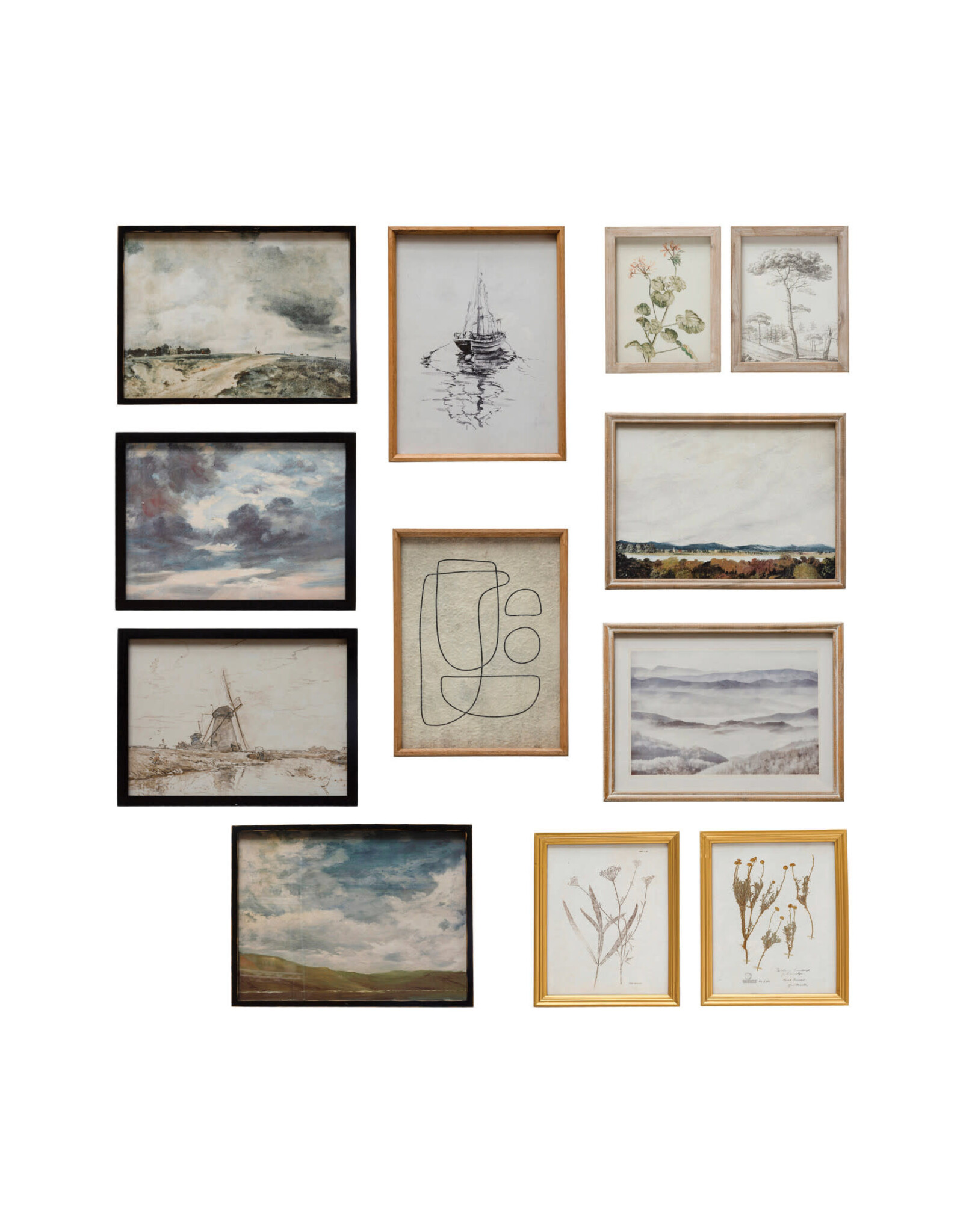DF7135 Wood Framed Glass Wall Decor XS